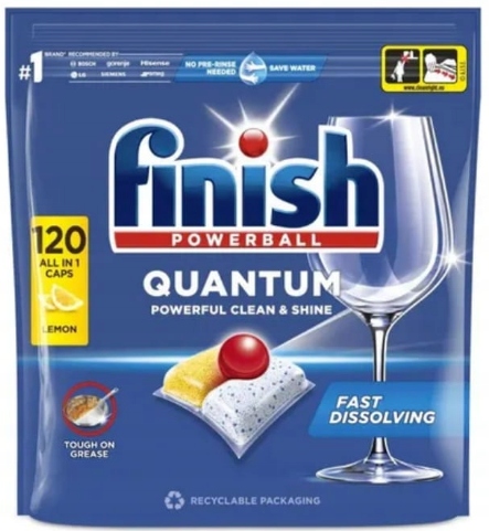 Levně Finish Quantum All In One kapsle do myčky Lemon Citronové 120 kapslí