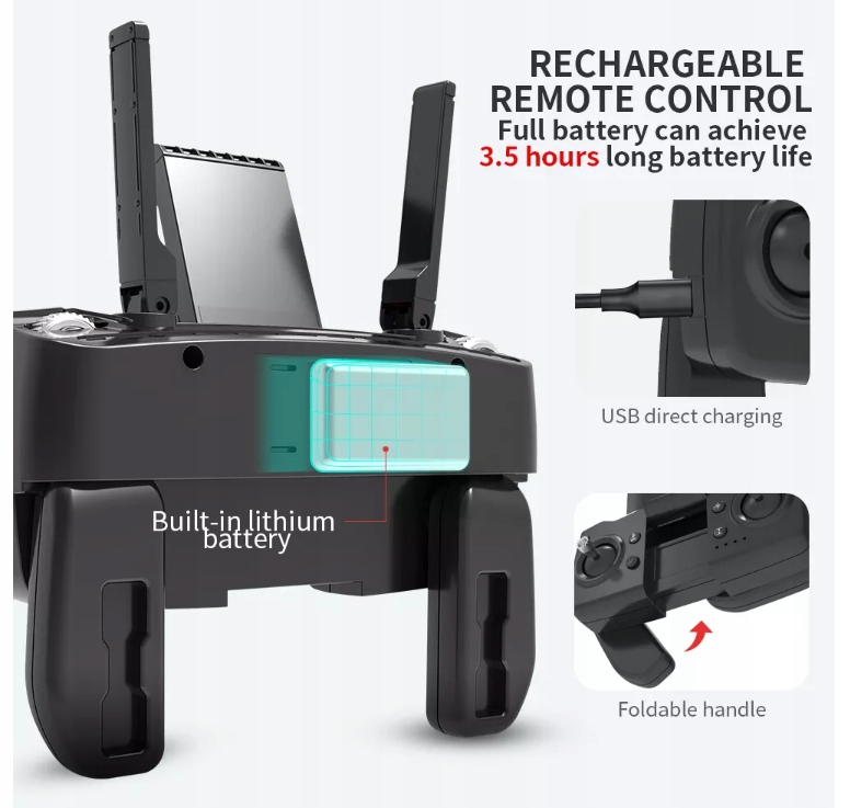 DRON L900 PRO SE KAMERA WIFI 2000m GPS 3X BATERIA Stan złożenia Złożony