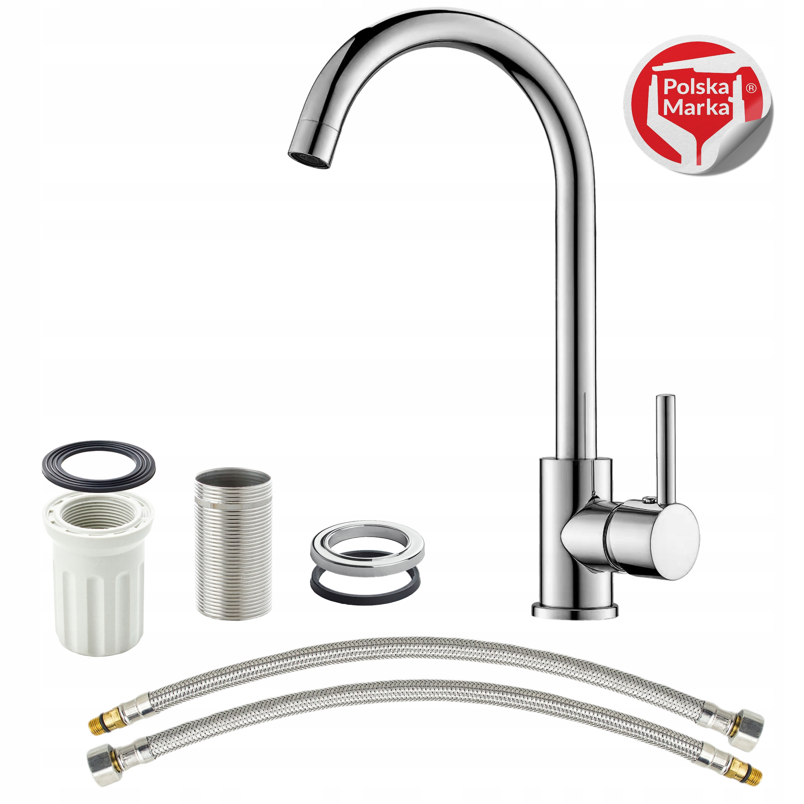 Kuchynská batéria Vysoká do umývadla Na dosku s pohyblivým výtokom z drezu