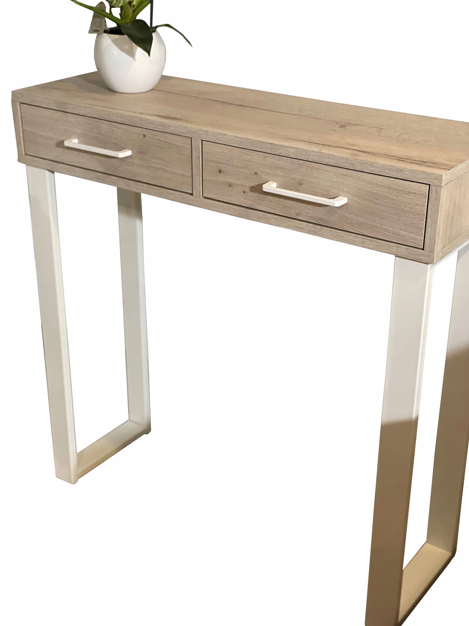 Konsola LOFT Z Szufladą Halifax Biały 90x30x94 Szerokość mebla 90 cm