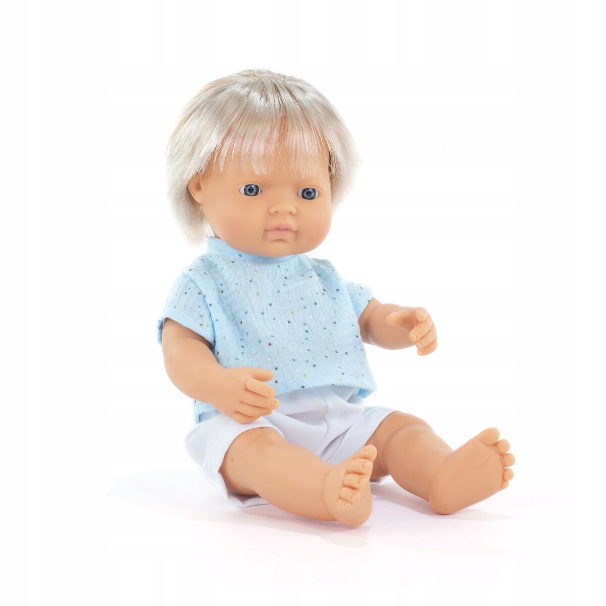 Lalka Bobas Chłopiec Europejczyk 38 cm blond włosy Miniland