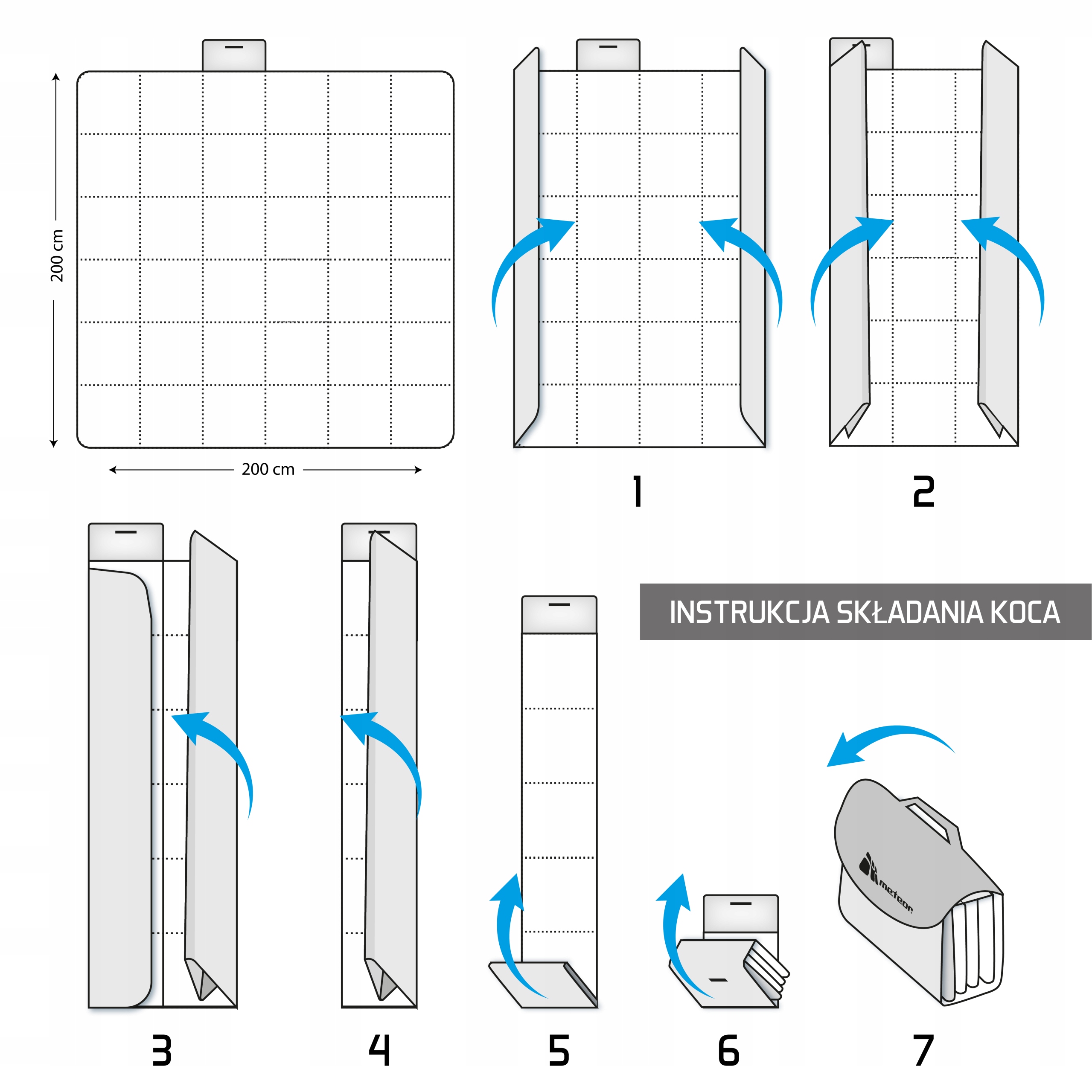 KOC PIKNIKOWY PLAŻOWY METEOR 200x200 ALU pasy Rodzaj koc