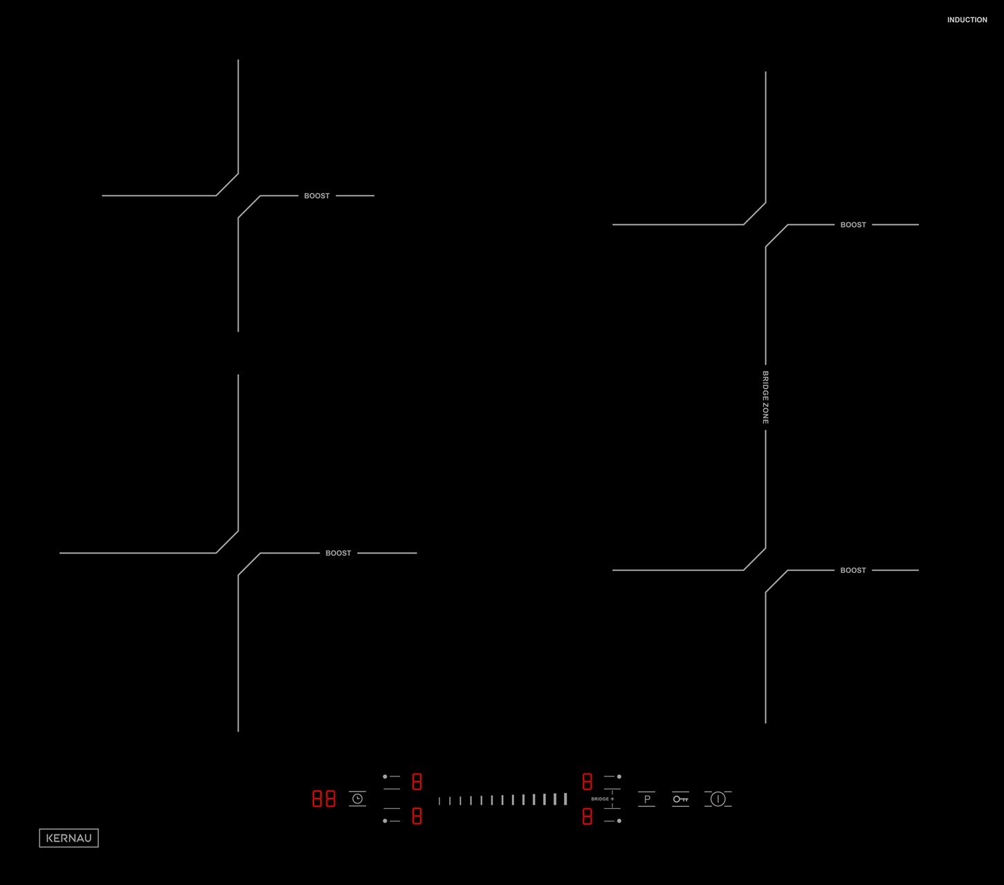 Płyta indukcyjna Kernau Kih 6427-4B Booster Timer Funkcja Bridge 59cm