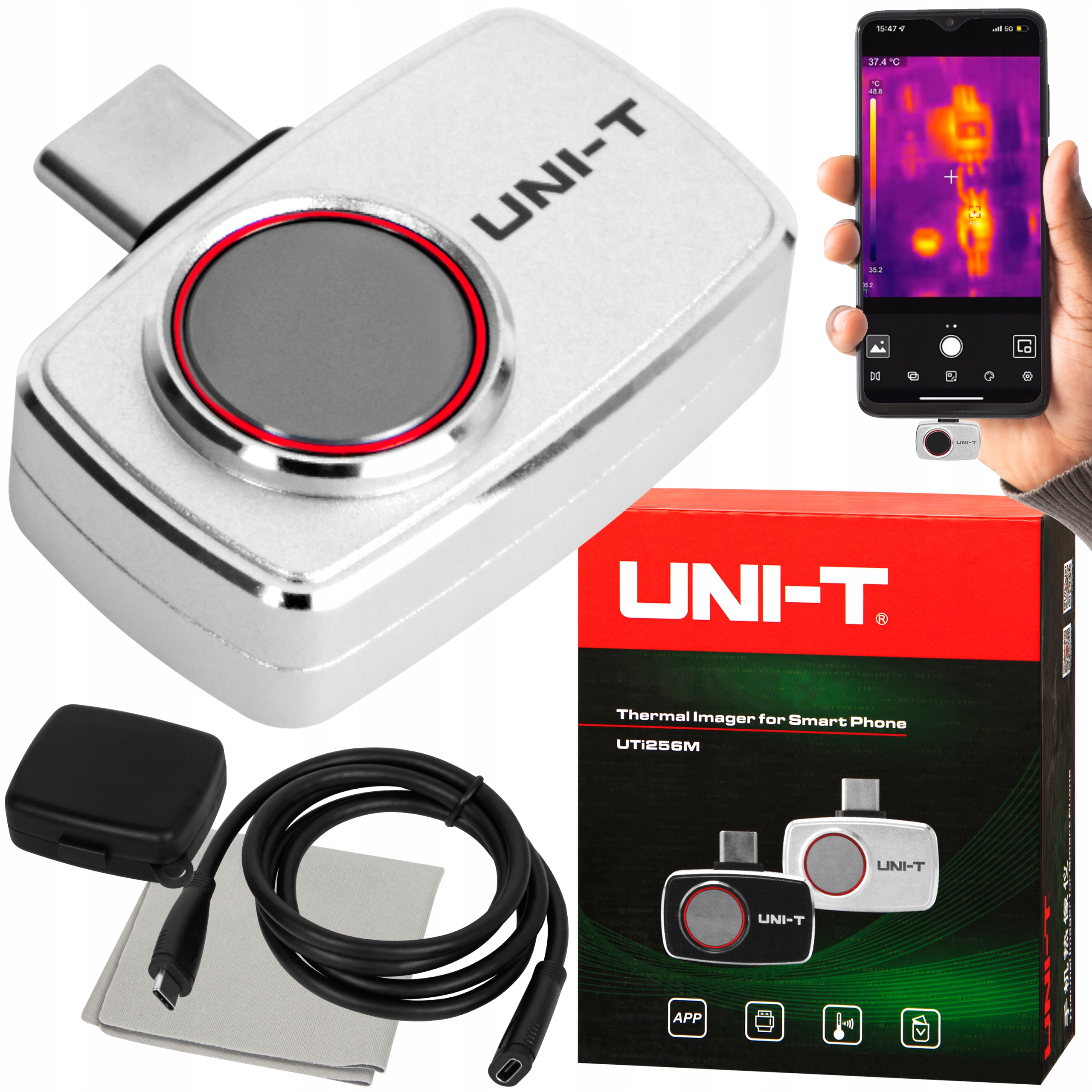 Mini Termokamera Pro Chytrý Telefon Android Usb-c Uni-t UTI256 M