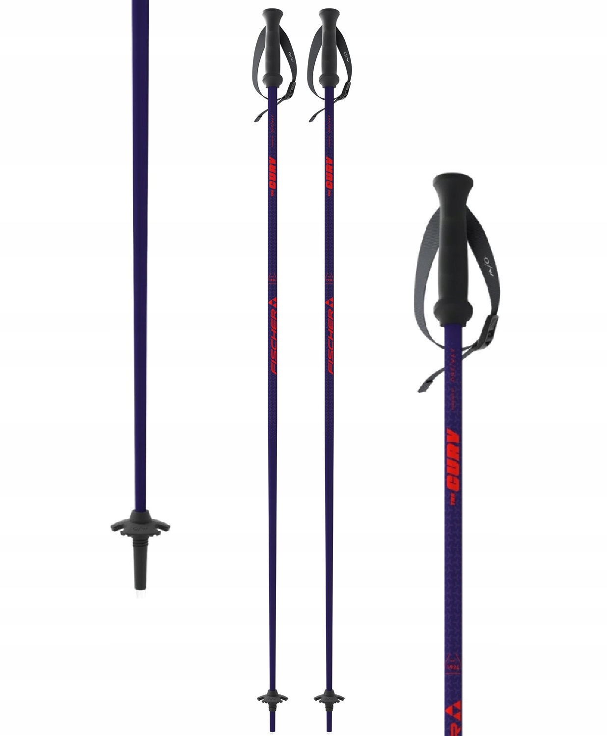 Kije kijki narciarskie zjazdowe Fischer the Curv dark violet red 125 cm