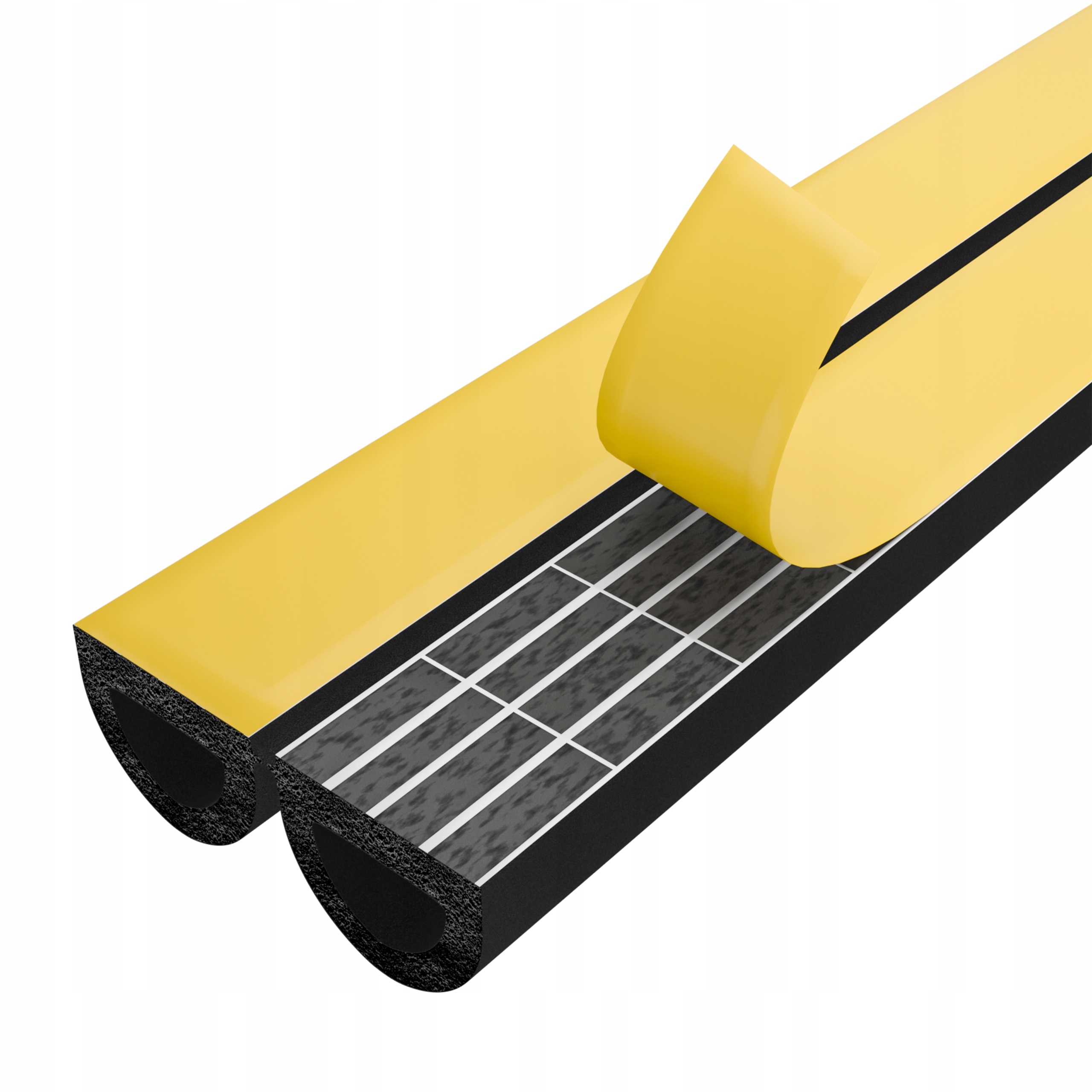 Samolepicí odhlučňovací těsnění pro okna dveří 12x10 mm D Černá 25 m