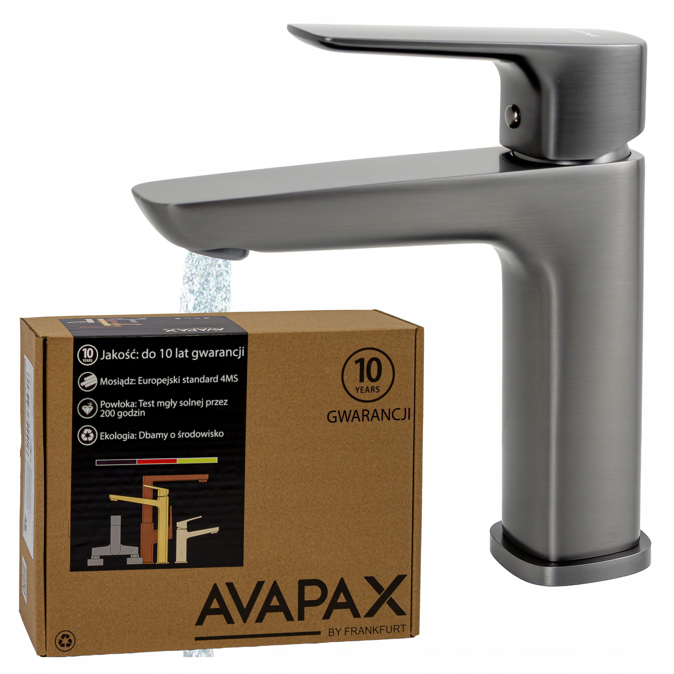 Stojanková umývadlová batéria pre umývadlo farba Gun Grey Metal Šedá Avapax