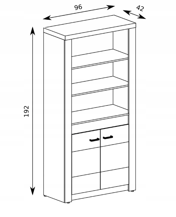 Regał na książki Indianapolis 96cm I5 jesion jasny/ciemny/kraft biały Brak Szerokość mebla 96 cm