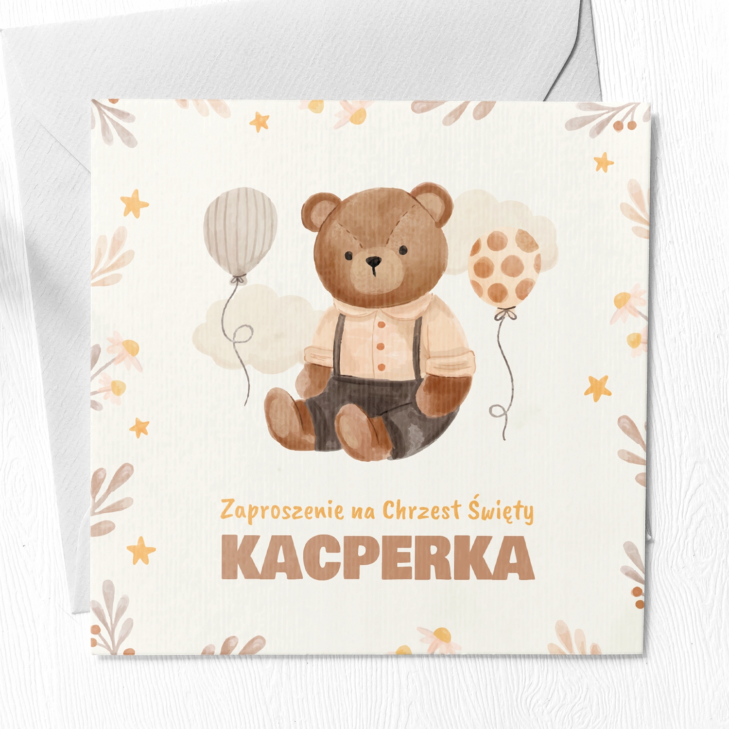 Zaproszenia CHRZEST NOWOŚĆ KREATOR + KOPERTA GRATIS