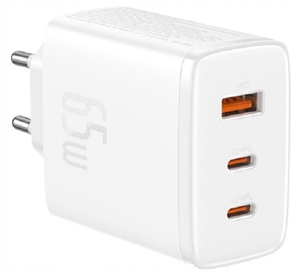 BASEUS Ładowarka 3x USB Szybka Mocna PD 65W 2x USB-C + USB-A Quick Charge Marka Baseus