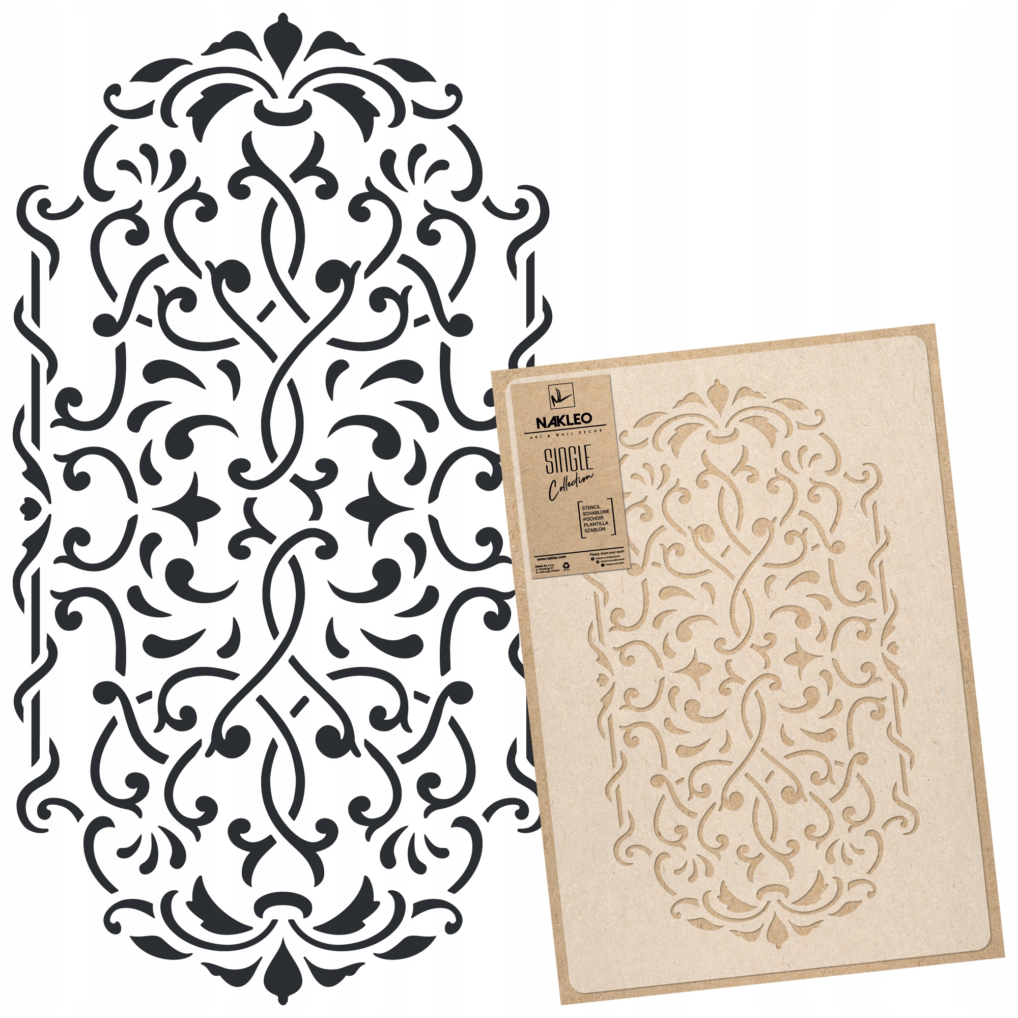 Malířská šablona Vícenásobná L 59x95 cm Dekor Vintage Ornament Barokní