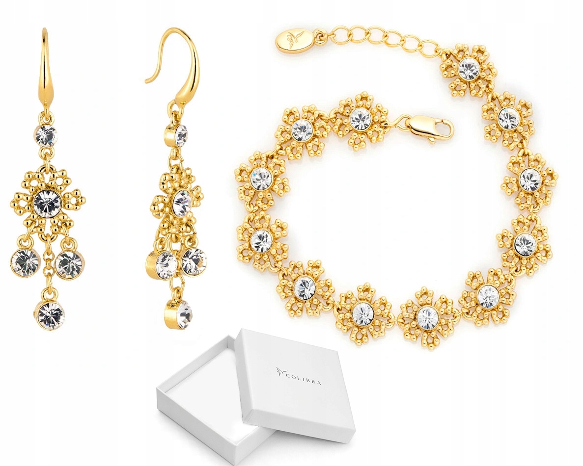

Komplet Biżuterii Złoty/srebrny Swarovski Colibra
