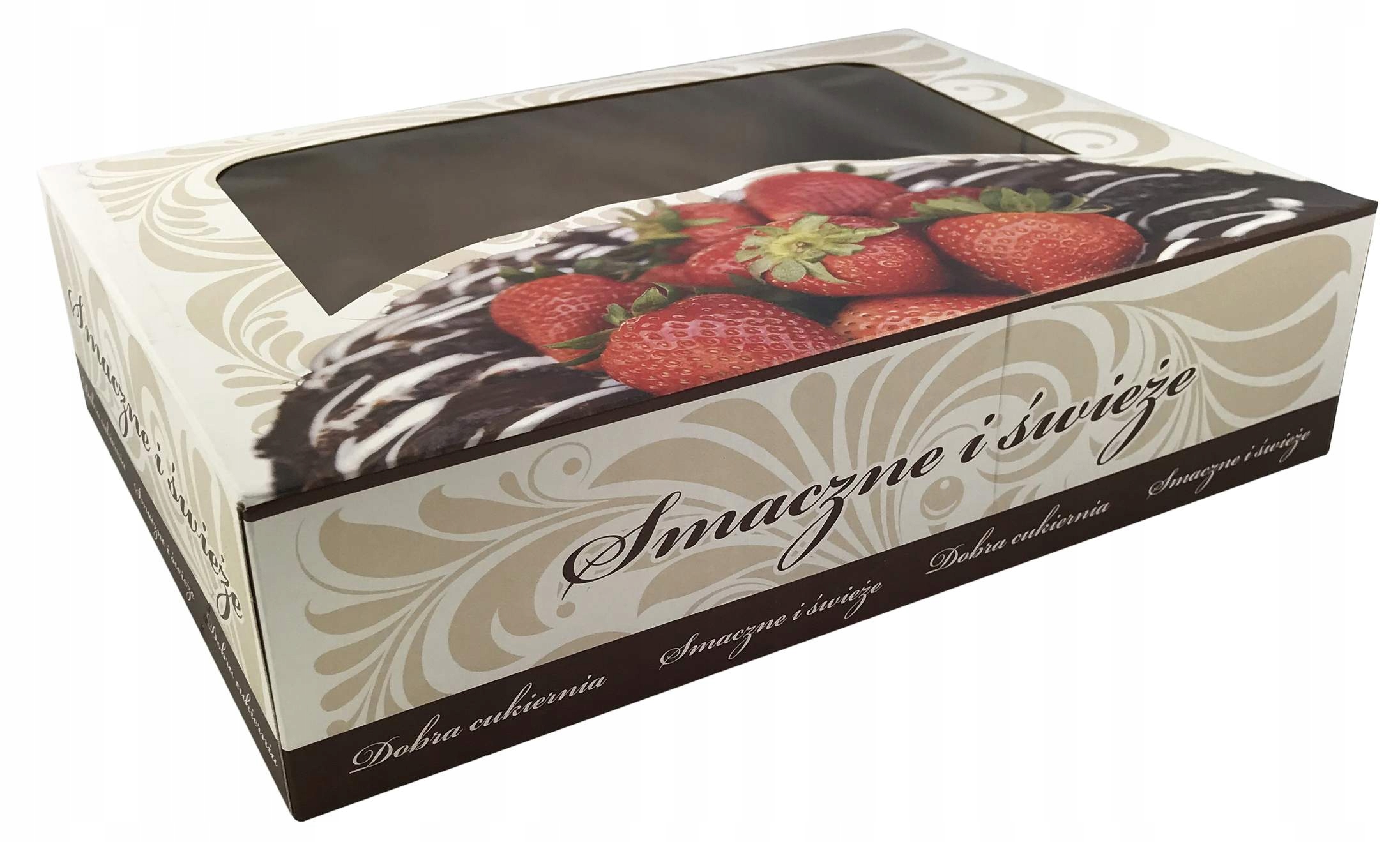 

Karton pudełko na tort ciasto białe 31X22X8 cm