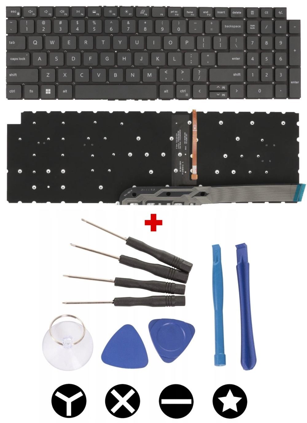 Nová Podsvícená Klávesnice pro notebook Dell Vostro 3510 3520 3515 3525 Led