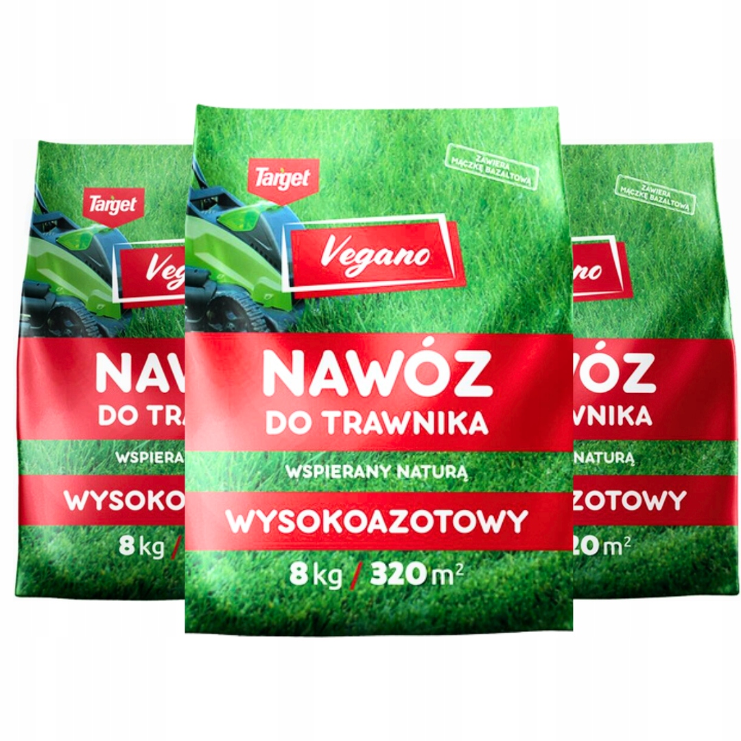 Nawóz do trawy azot Vegano 24 kg wysokoazotowy wiosenny z mączką bazaltową