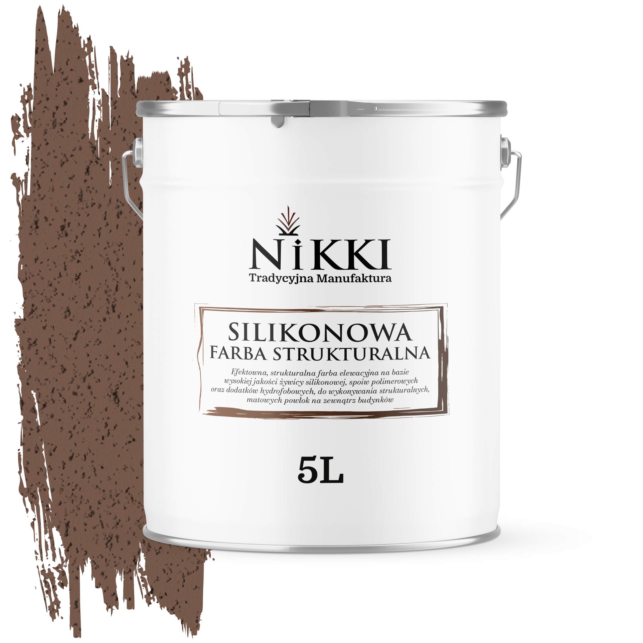 Štruktúrovaná fasádna silikónová fasádna farba 5L Čokoládová F536