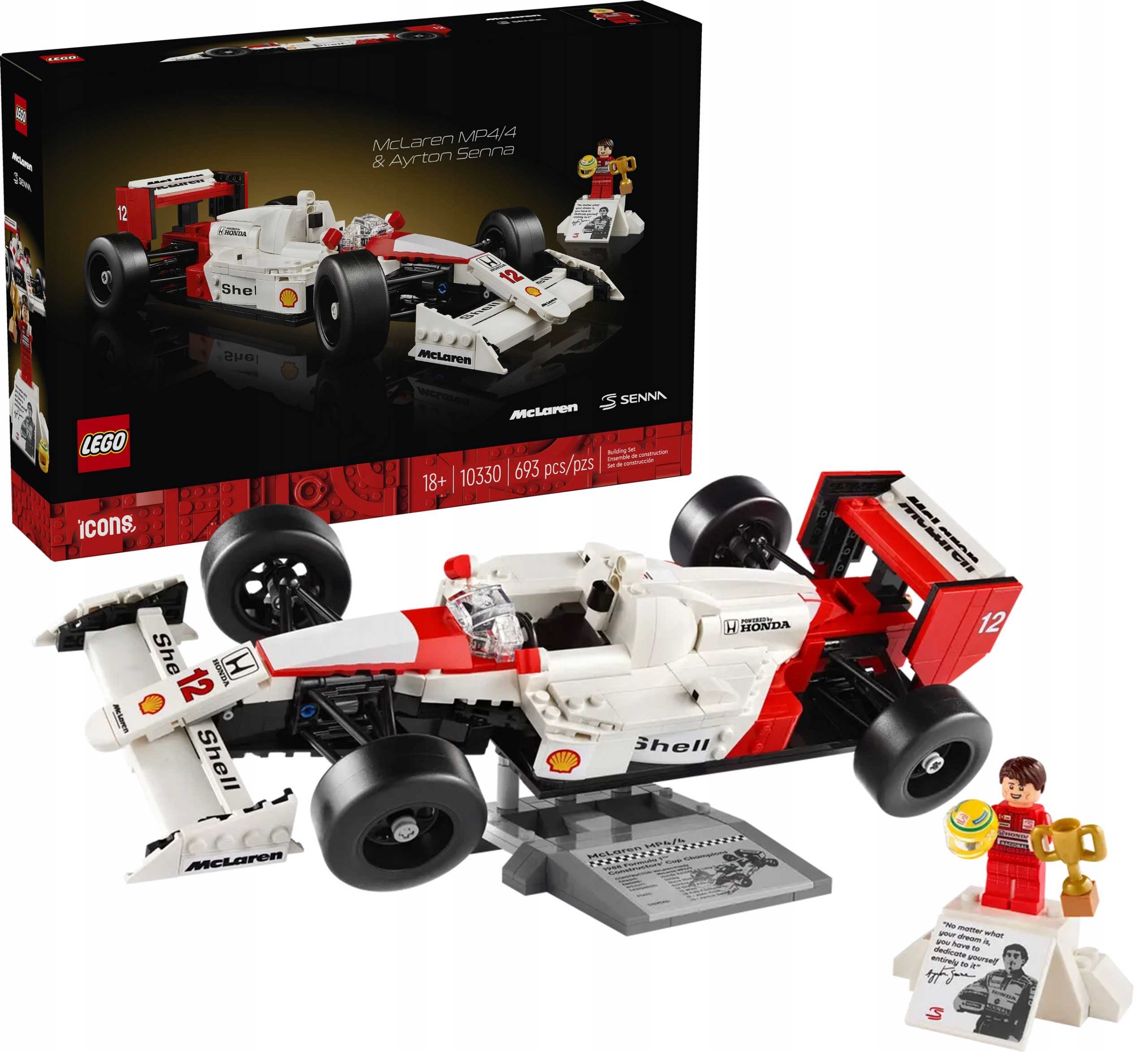 Lego Icons McLaren MP4/4 a Ayrton Senna 10330