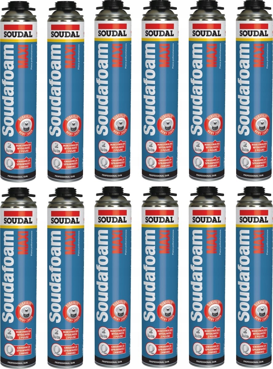 Zdjęcia - Pianka montażowa Soudal 12x  Maxi piana montażowa niskoprężna 870ml 