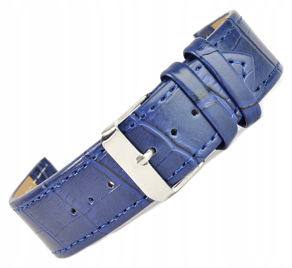 

Pasek Do Zegarka Skóra Krokodyl 20mm niebieski