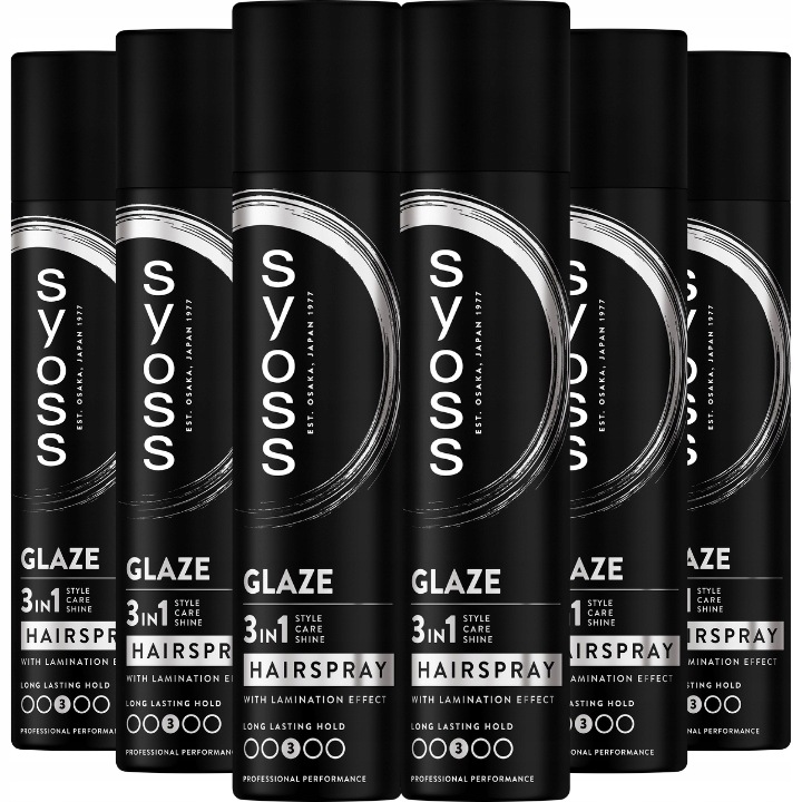 Syoss Intense Glaze Lak na vlasy 3v1 Leštící 6 ks