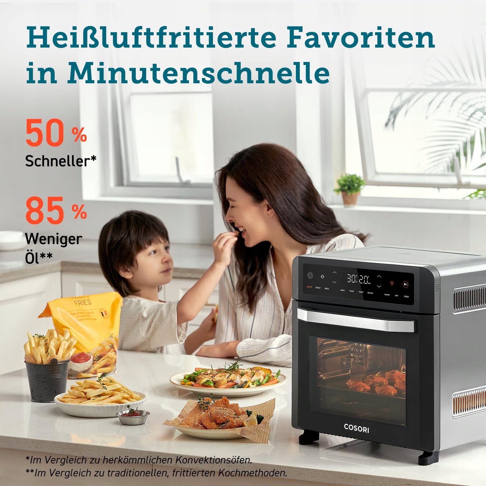 COSORI Frytkownica Beztłuszczowa 12L 11 Funkcji Suszenie Pieczenie Okno XXL — miniatura 2