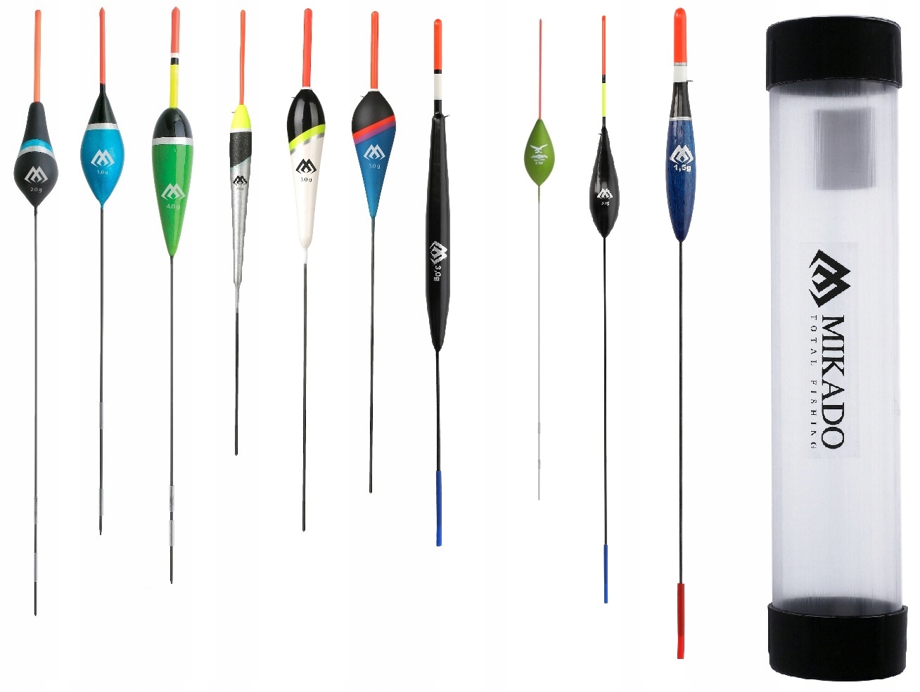 Zestaw Spławików Mikado Rzeka Jezioro 10szt Tuba