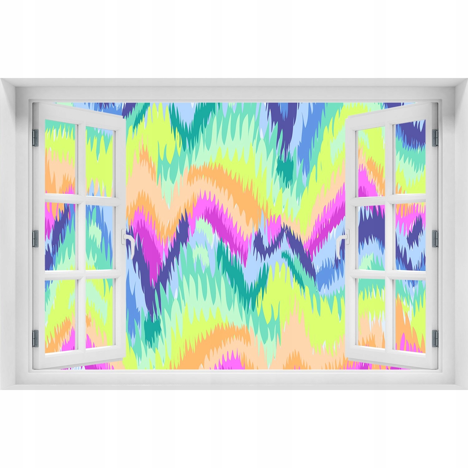 

Fototapeta Naklejka na ścianę 3D Okno Tęczowe tło