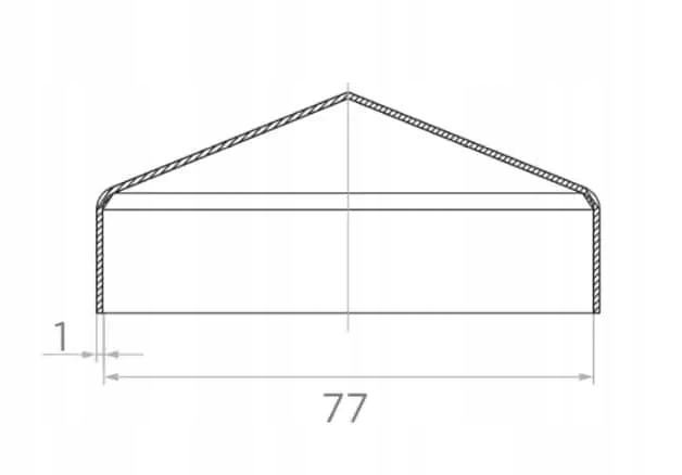 słupek furtka daszek okrągły 77 mm(2 1/2)'' ocynk Kolor inny