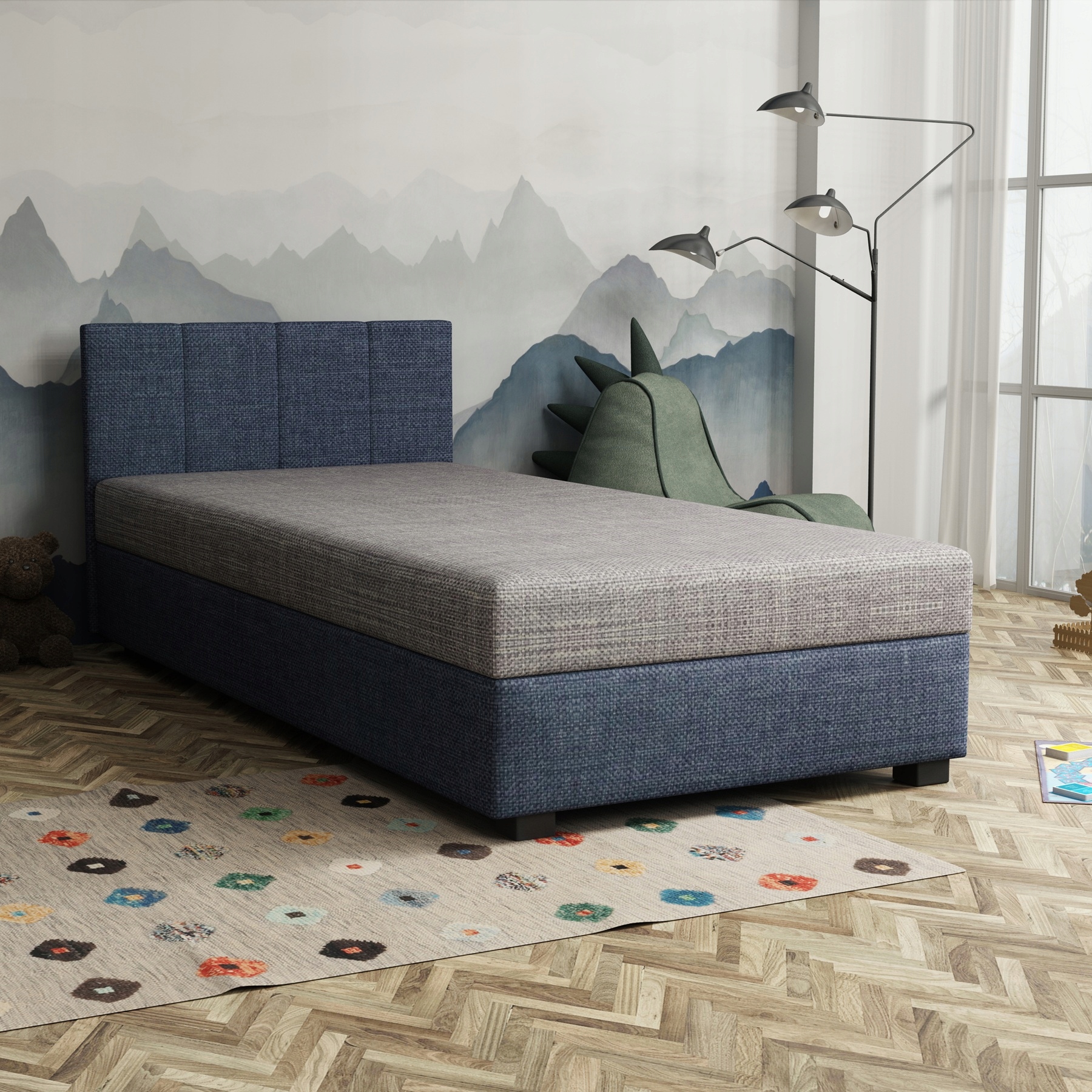 Jednolůžkový gauč pro mládež s úložným prostorem Adel 100