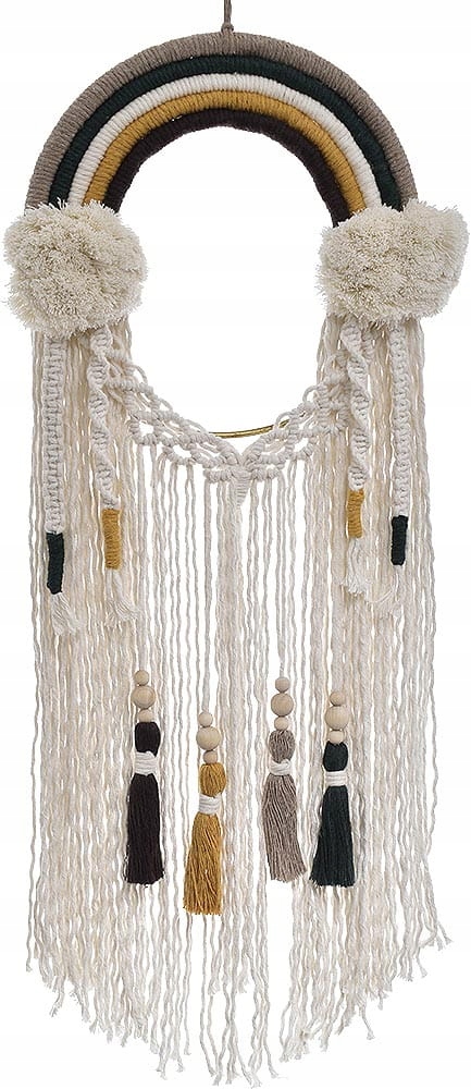 MAKRAMA TĘCZA KOŁO OZDOBA DO SALONU ZAWIESZKA NA ŚCIANĘ BOHO RĘKODZIEŁO Kod producenta MAKRAM0015