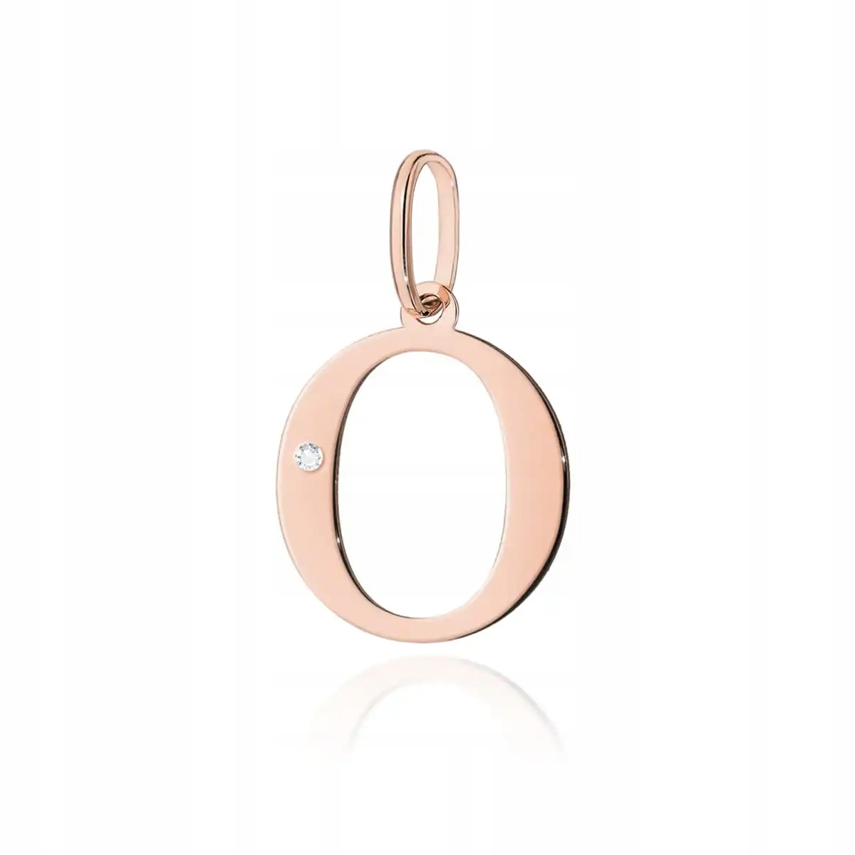 Zlatý přívěsek pro ženu 585 s diamantem písmeno O růžové zlato elegantní