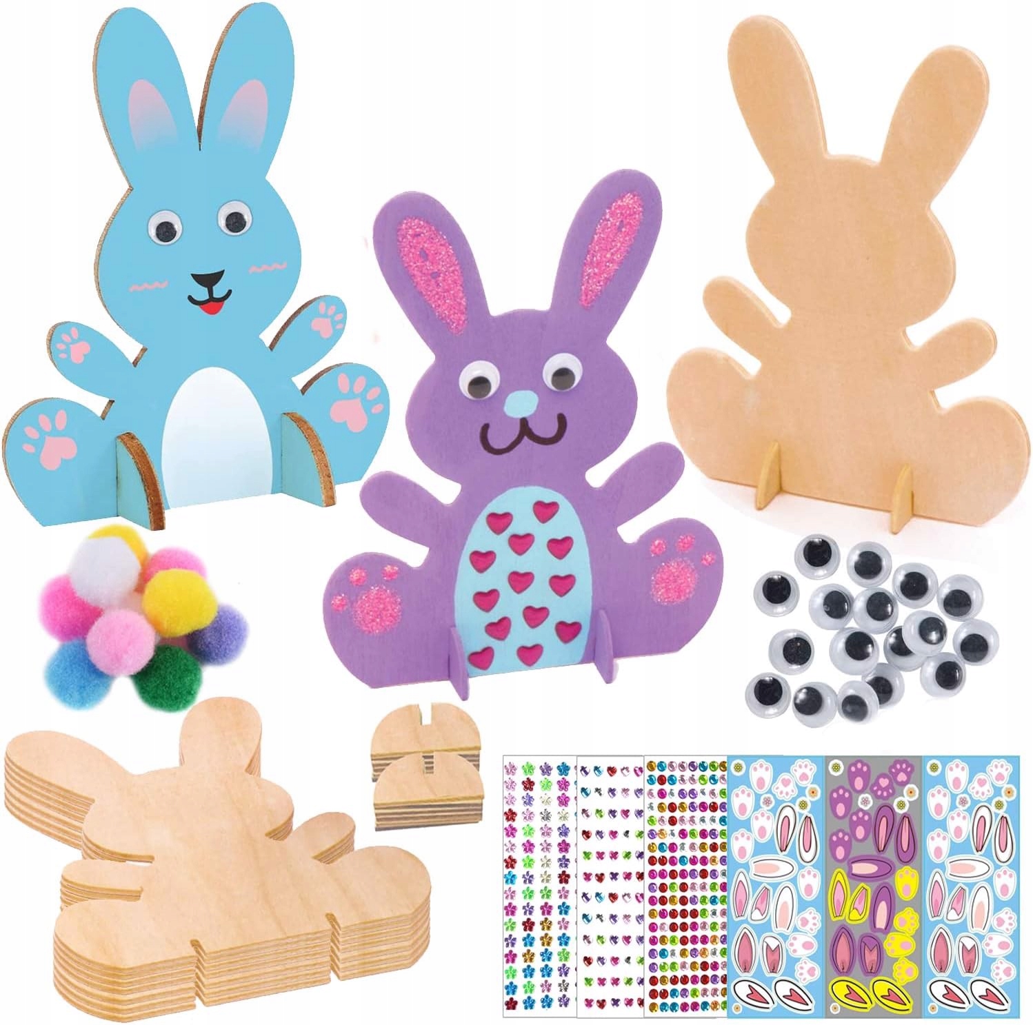 Dřevěný králík na malování Diy Kreativní sada Velikonoce