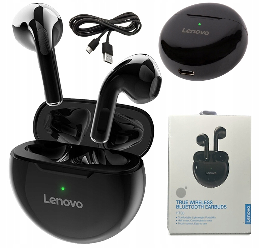 Słuchawki Bezprzewodowe Lenovo HT38 Wodoodporne Gamingowe Powerbank