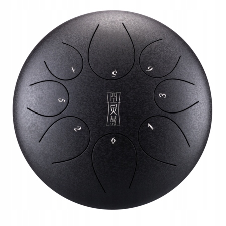 Round tongue drum 12" 8 ton Hluru TY8-12-Charcoal Handpan Tank