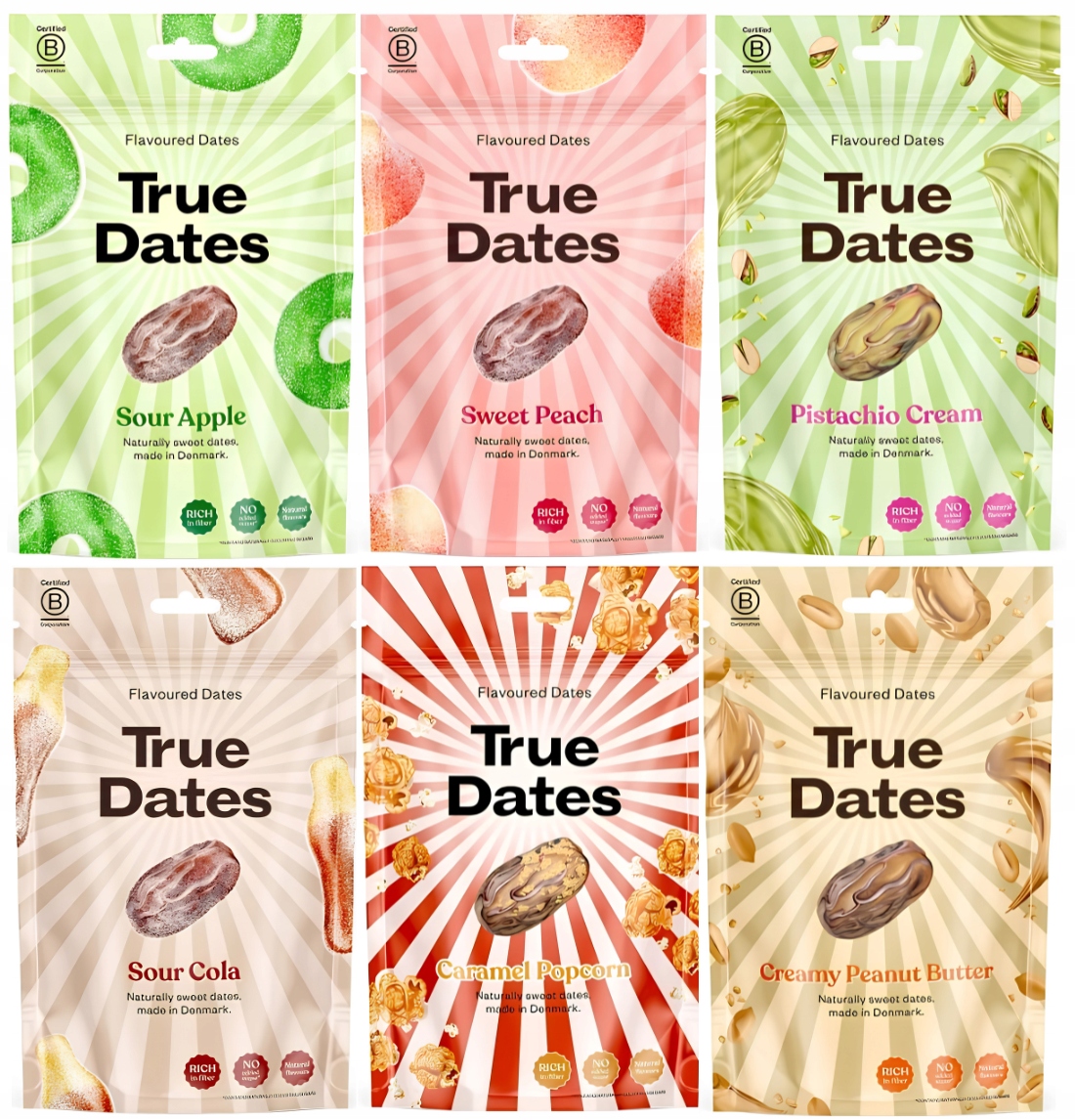 True Dates Sada datlí Premium 6 příchutí mix