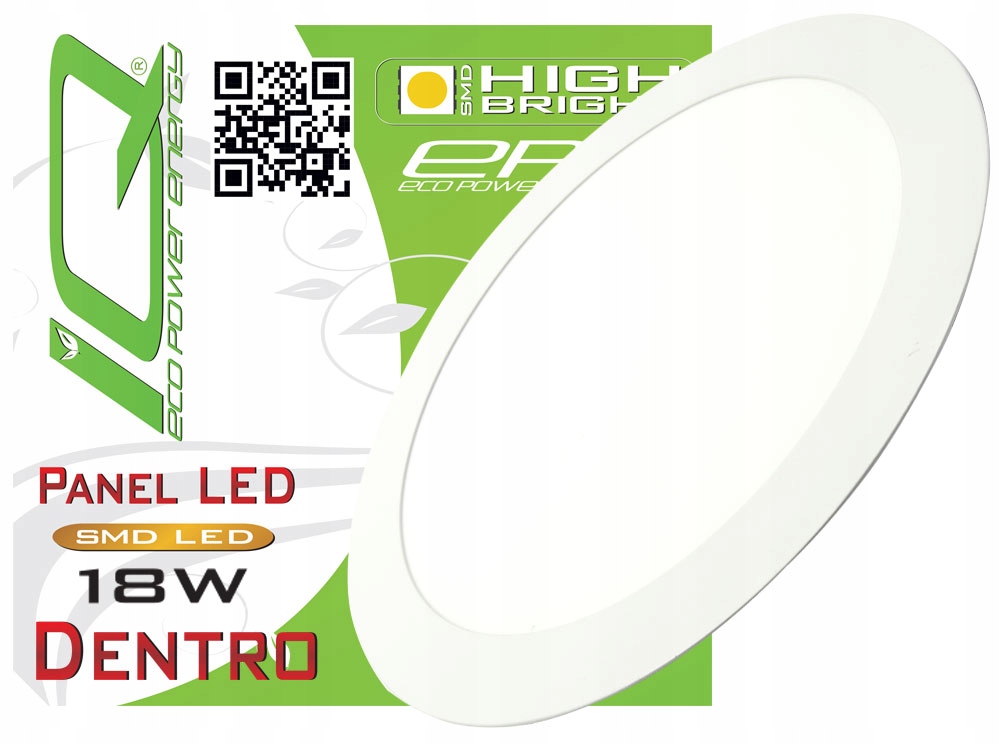 PANEL LED 18W PODTYNKOWY DENTRO PLAFON LAMPA SUFITOWA OKRĄGŁA 215x6mm CCD