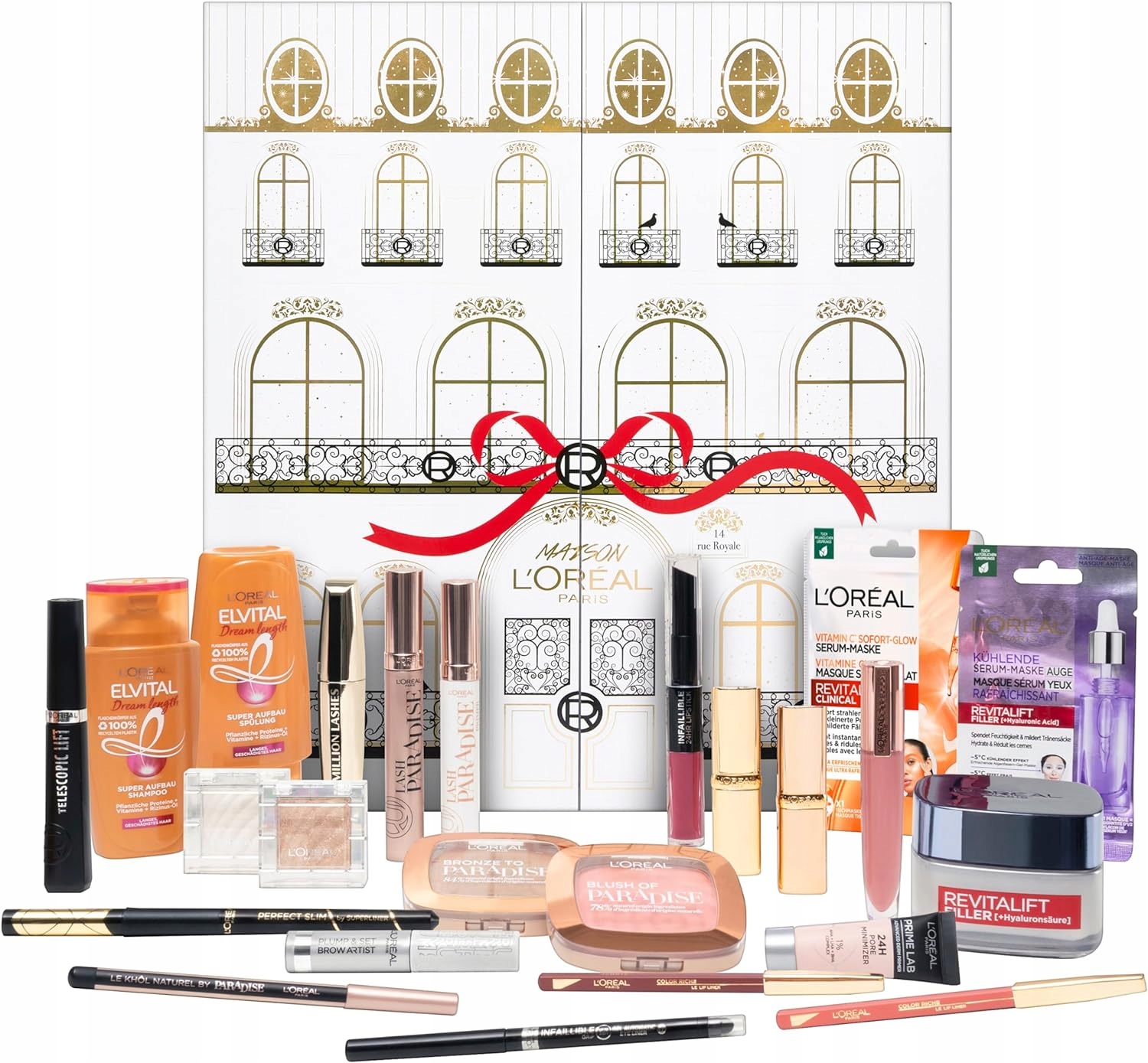 Адвент-календарь L'Oreal Paris 24 Beauty Highlights, макияж и уход за лицом и волосами — фото 6