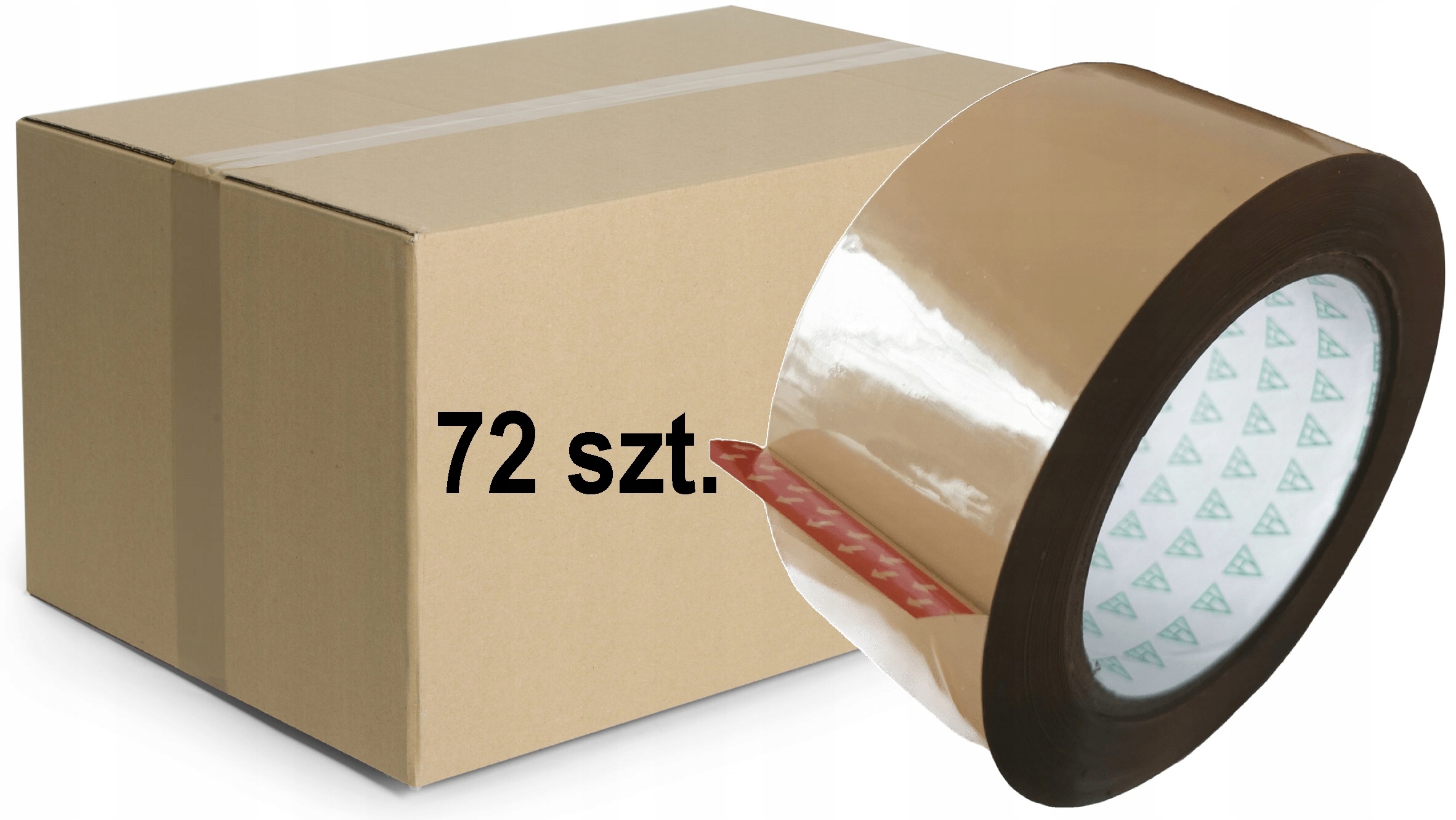 Taśma Pakowa Brązowa Kauczuk Solvent Klejąca 72 szt