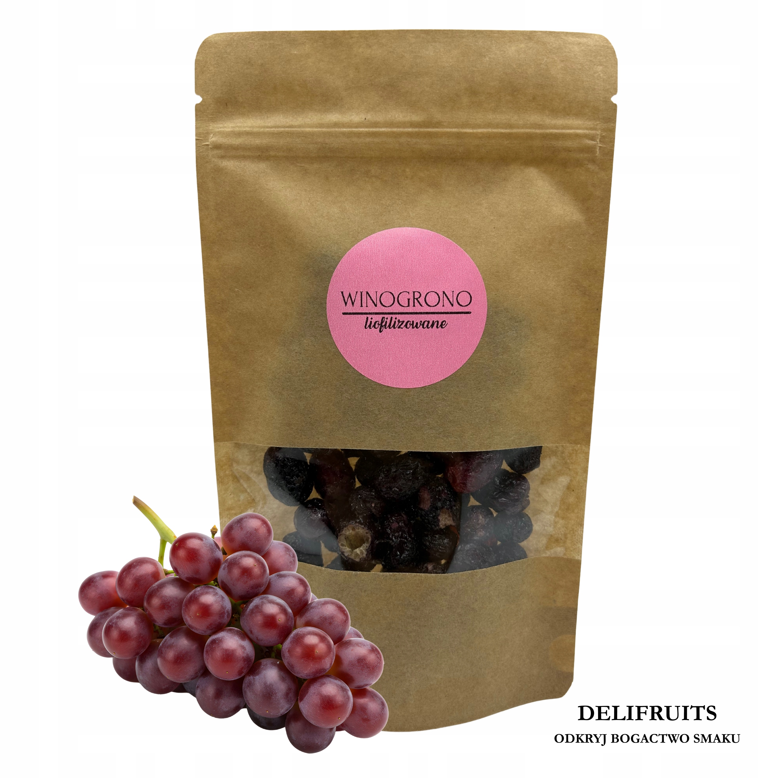 Hroznové Víno Lyofilizované 500 G Zdravé Křupavé Lyofilizované Ovoce Delifruits