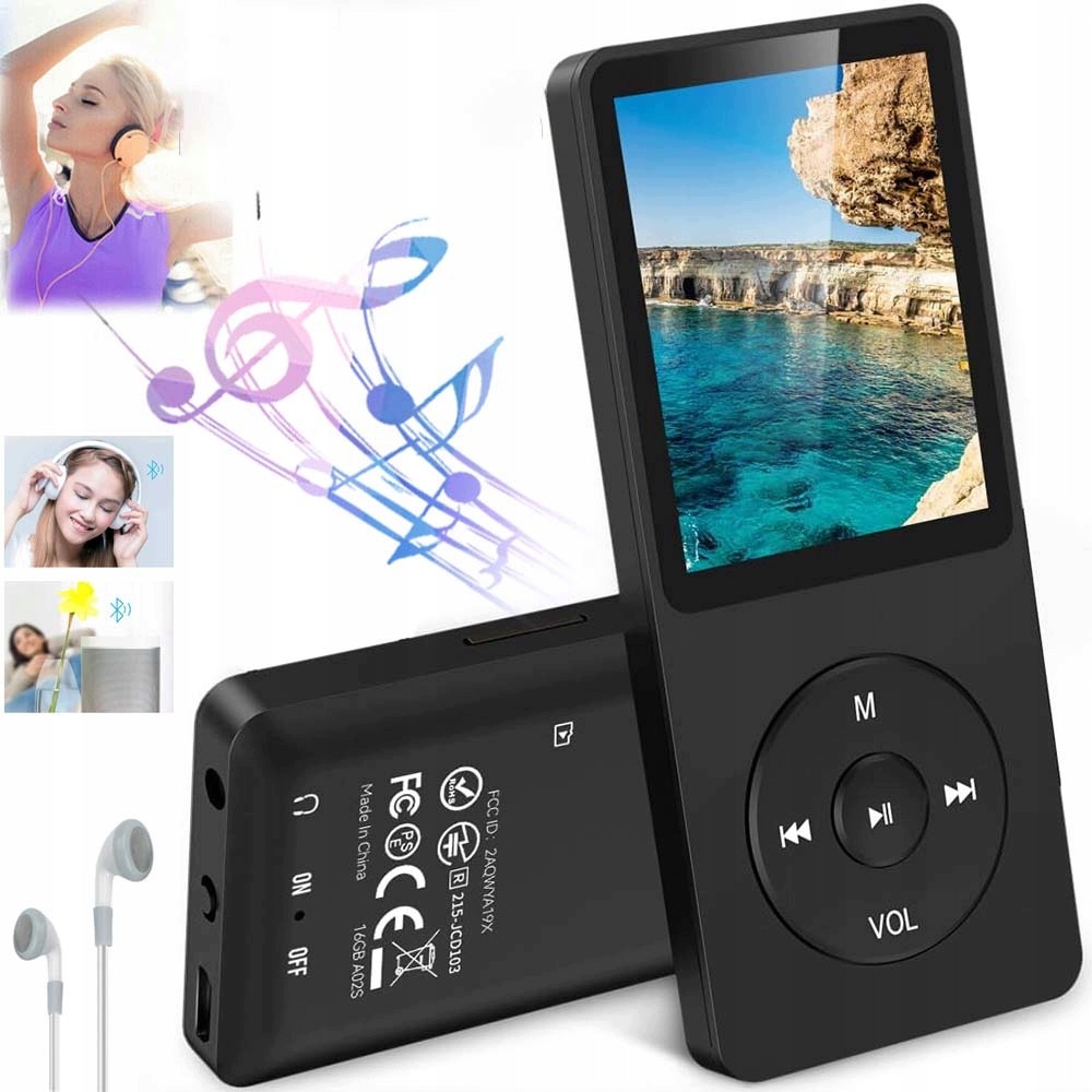 Bluetooth Přehrávač 5.0 MP3 MP4 16 Gb WiFi Rádio Fm HiFi Diktafon Sluchátka