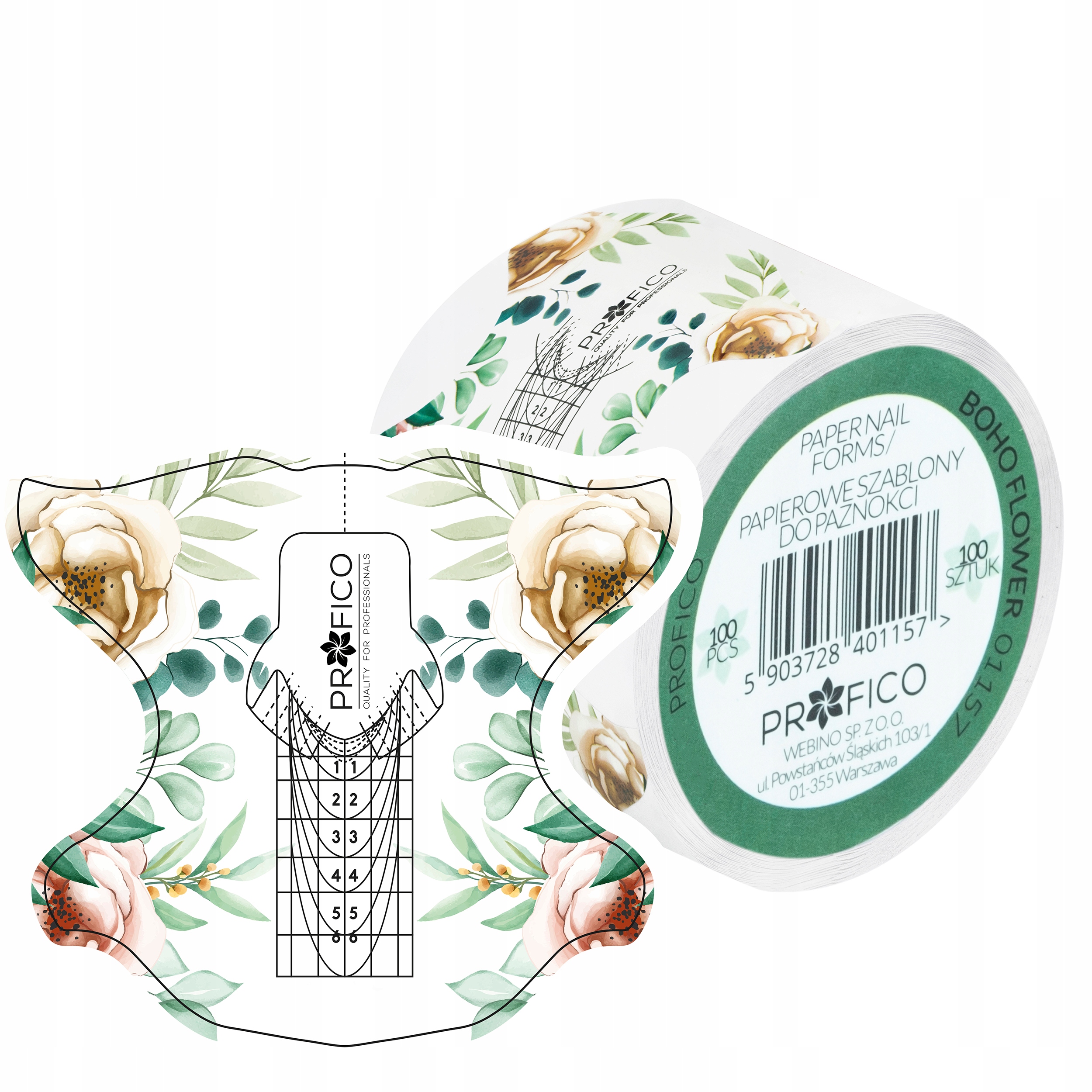 Szablony Formy Papierowe do Przedłużania Paznokci Pedicure 100szt