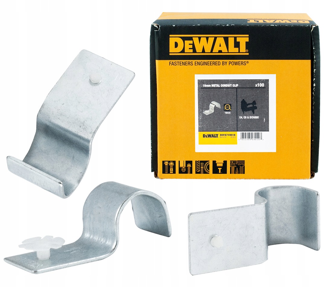 Držák objímka kovový 16 mm 100 ks DCN890 DeWALT