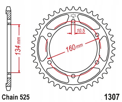 Ozubení zadní zadní velké Honda Cbr 600 Rr 42 zubů