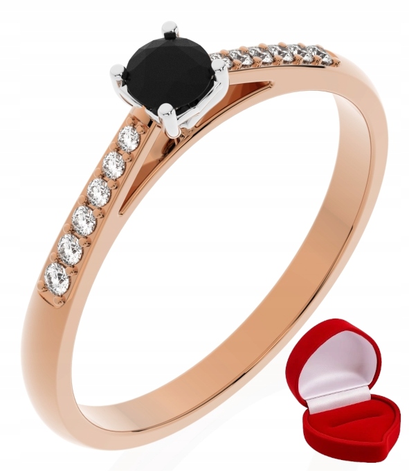 Zlatý Prstýnek 585 14k Brylant Č. 0,14 ct Růžové Zlato R13