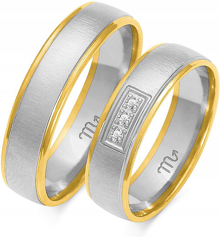 Bílé zlaté prsteny s gravírováním 14k 585 vel 32 33 34 svatební kolekce 14k