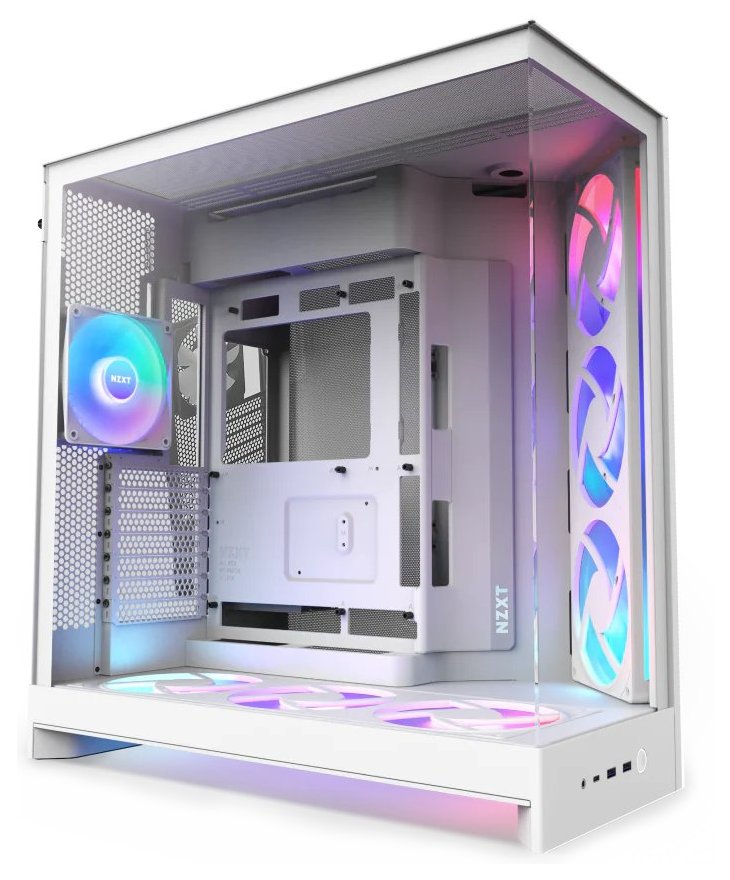 Nzxt skříň H9 Flow Rgb+ dvoukomorová Atx 2x140 mm Rgb fan 1x120 Rgb fan