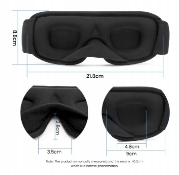 3D PREMIUM PROFESJONALNA MASKA DO SPANIA OPASKA NA OCZY SNU BIAŁA Kod producenta OW