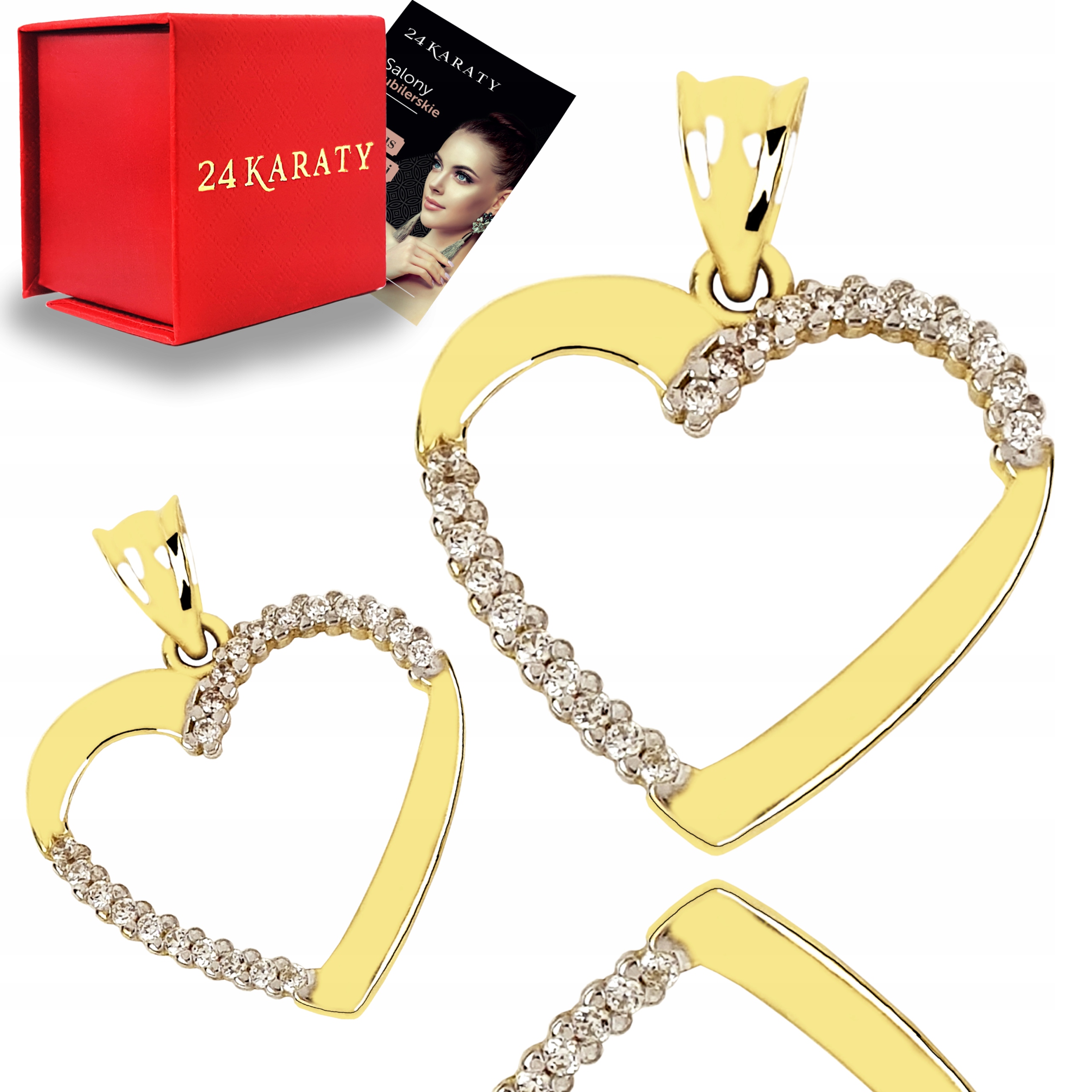 ZAWIESZKA ZŁOTA 333 DO ŁAŃCUSZKA SERCE + GRAWER