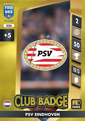 2025 Panini Adrenalyn XL Fifa 365 226 Club Badge Psv Eindhoven