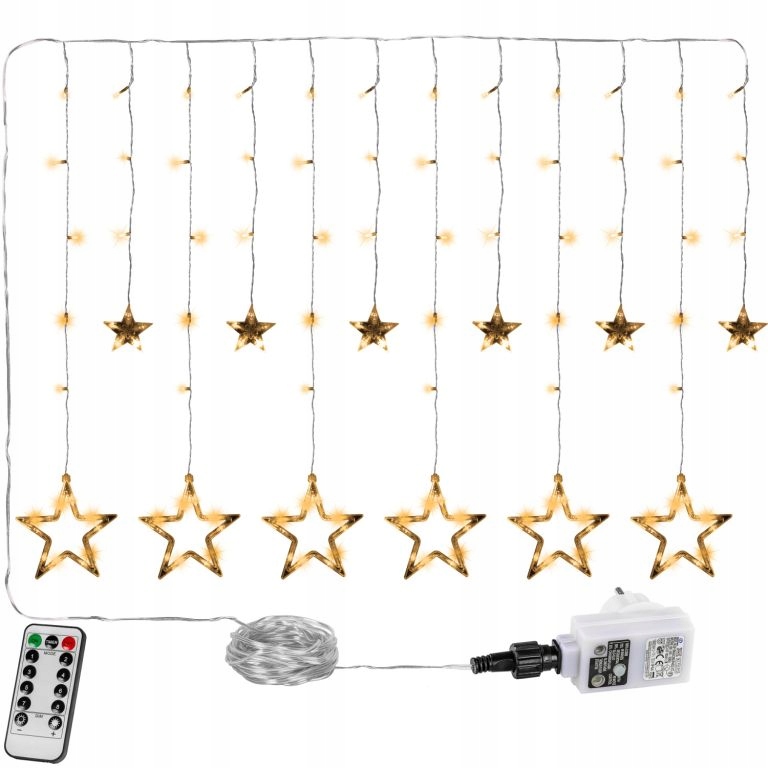 Voltronic Vánoční závěs hvězdy 150 Led, teple bílý